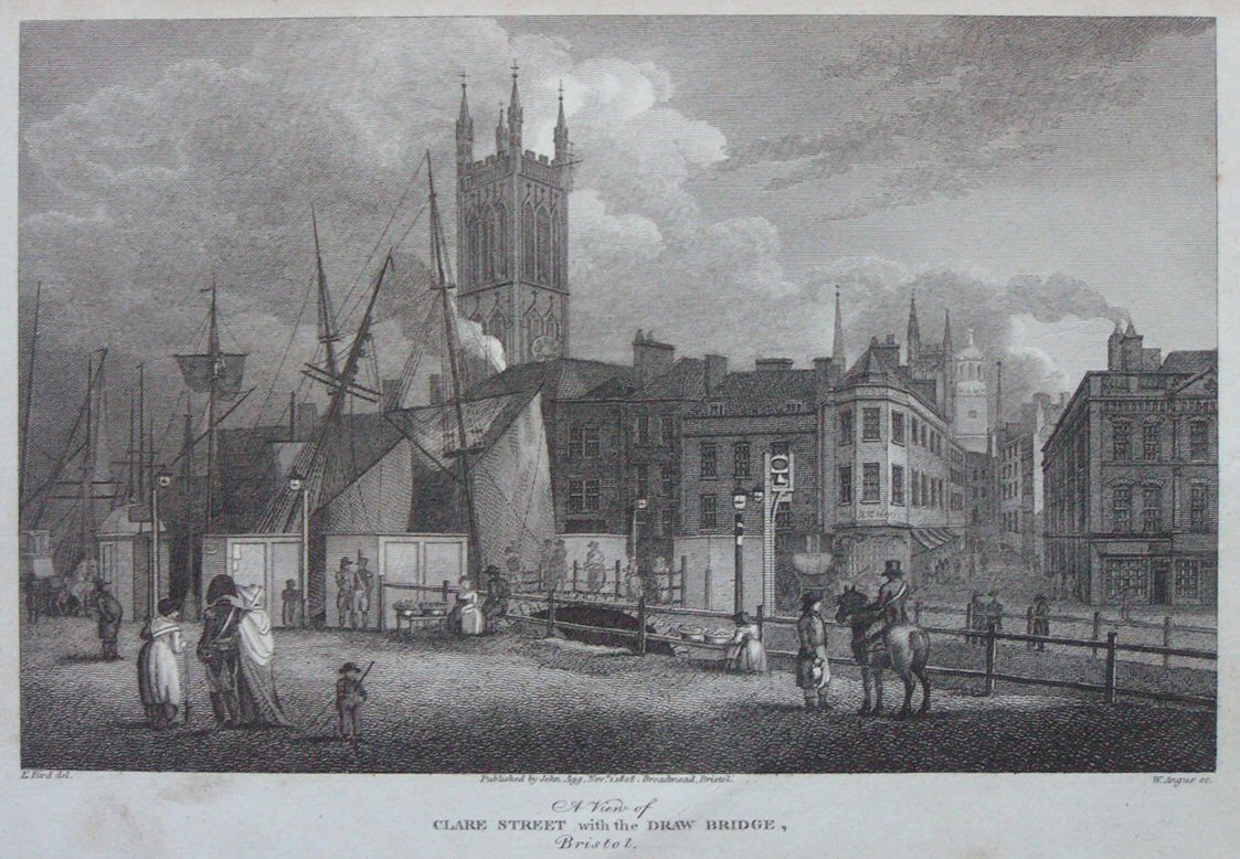 Print - A View of Clare Street with the Draw Bridge, Bristol. - Angus